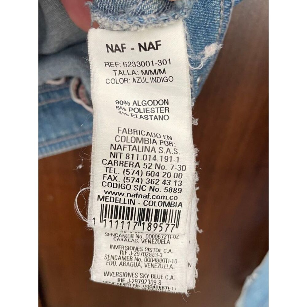 ~ Naf-Naf med jean jacket Vintage Distressed Look Denim, Boho Hippie Core - Picture 6 of 6